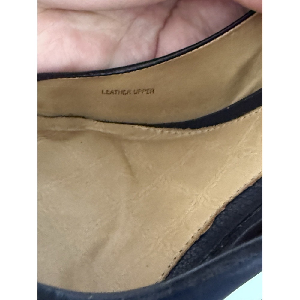 L.A.M.B. LAMB Black Leather Strap Stilettos Peep Toe Heels Y2K Designer Size 9 M - Picture 11 of 13